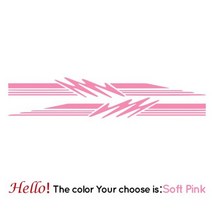 카라반트레일러 1 세트 스트라이프 캐러밴 RV 사이드 도어 바디 그래픽 스티커 데칼 DIY 캠핑 트레일러 보트 장식 비닐 자동차 액세서리 166817, Soft Pink, XXL 180X37cm