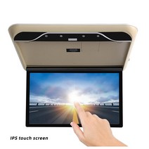 카TV 차량용 모니터 안드로이드 10.0 3 32GB 19 인치 IPS 스크린 4K 멀티미디어 비디오 플레이어 자동차 천장 장착 디스플레이 휴대용 TV 블루투스, [04] Beige Touch screen, 04 Beige Touch screen
