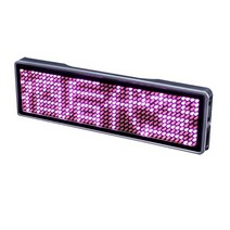 led 메뉴판 광고판 라이트패널 충전식 블루투스 디지털 배지 휘장 diy 프로그래밍 가능한 스크롤 메시지 보드 미니 디스플레이 이름 태그, 분홍