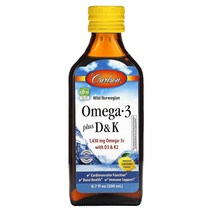 칼슨 오메가3 플러스 D K 내추럴 레몬 1430mg 200ml, 1병