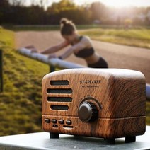 에스엔탑 엔틱 블루투스스피커 라디오 거실 미니소 우드앤틱 2W5D305C, 1개, 1개