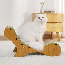 Roomxyd 고양이 곡선형 소파 의자 방석 스크래쳐, 라이트브라운