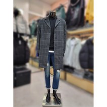 [W몰 톰스토리] T199M-6915A18T4 테일러드 오버핏 타탄체크 모직 코트