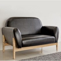 낮은 2인용소파 안방 수유의자 PU가죽 미용실 휴게실 쇼파 학원 로비 고급 대기실 가게, 다크그레이