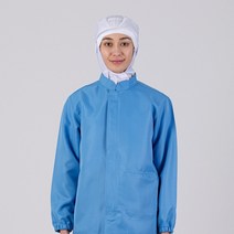 모던위생복 식품위생복 위생복상의 MD-1006S (공용상의 청색 속건조 20수)-사계절용 HACCP위생복 남여공용 위생복상의 식품공장 위생작업복, 1개