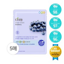자연의벗 다자연 블루베리 마스크팩 5매, 1세트