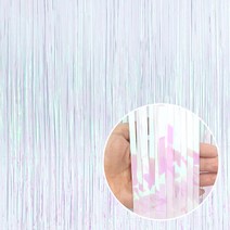 파티은박커튼 [폭1m/높이2m] 홀로그램 펄화이트 5개입, 단품