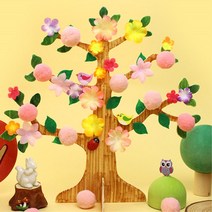 5개세트 노인복지센터 요양원 미술프로그램 폼폼이 나무꾸미기 노인학교 미술키트 DIY, 5개