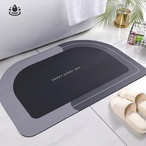메모리기능 물기흡수 화장실발수건 발닦개 발매트러그 욕실발수건 오피스텔 발판 욕실, 1개, 발매트 반원모양