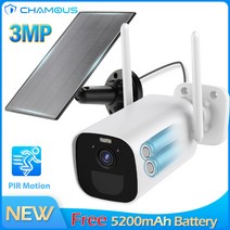태양광 패널 인버터 설치 태양열 3MP WiFi 카메라 야외 3W 전지 무선 비디오 감시 내장 5200mAh 배터리 CCTV 총알 캠 AI, 3MP Cam No Solar