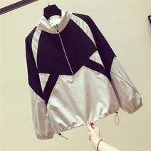맨투맨 할인점 여성의류 마름질 전문점 궤짝을 치우다 봄가을 얇은 긴 소매 스탠딩카라 지퍼 코트 2569093363