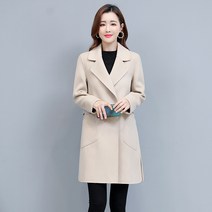순모 패션 중장 형 양면 캐시미어 코트 가을 겨울 모직 코트