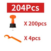 타일 높이조절기 리프트 702Pcs 플랫 세라믹 바닥 벽 건설 도구 재사용 가능한 레벨링 시스템 용 키트, [06] 204PCS