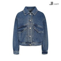 JJ지고트 드롭 숄더 크롭 데님 재킷 GMAP0JKP7