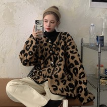 Ogfaour호피 뽀글이 가디건