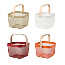 이케아 RISATORP 철제바구니 화이트 레드 블루 라이트올리브그린 25x26x18 cm