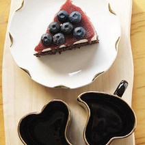 러블리한 디자인 에일린 골드링 뉴하트 머그 1P 컵 커피잔 골드 티컵 커플컵 블랙/화이트, 블랙