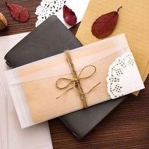 봉투 반투명 레터 포장지 종이 세트 빈티지 청첩장, T04-11X22CM