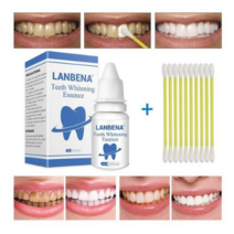 Lanbena 치아 미백 에센스 파우더 구강 위생 클리닝 세럼 제거 플라크 얼룩 치아 표백 치과 도구 치약