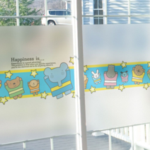 칼라안개시트_엘리와친구들 행복한_A01_W90xH90cm 카페 스티커 용 선팅지 썬팅지 파는곳 제작 베란다, [선택] 본상품선택