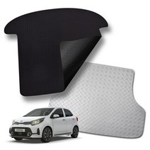 미로카매트 기아 모닝 밴 고무 방수 차박 논슬립 적재함 트렁크매트 3타입, 스퀘어블랙, 모닝 밴(2022년)