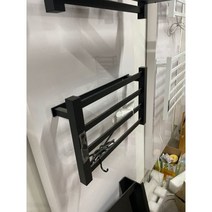 수건건조기 화장실 난방 수건 전기 난방 수건 걸이 욕실 액세서리 온도 조절 시간 및 온도 건조 구멍이 필요 없는 설치, EU, 오른쪽, Black