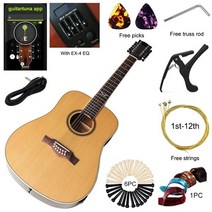 41 인치 어쿠스틱 기타 12 현 포크 고광택 스프루스 우드 탑 매트 마감 EQ 추가 가능, 04 M2 guitar with EQ_01 40 인치