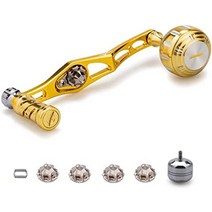 아부가르시아 다이와 시마노 heighten 개량형 7045mm 릴 핸들 일본 스핀파워 한치 4000번 에깅 브레이크 대형 낚시 릴 45, 골드실버(노브)  골드(핸들)