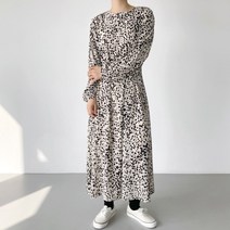 레오파드 플레어 롱원피스