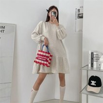 셀러허브(잡화) 여자 귀여운 튜닉 박시핏 잔주름 미니원피스