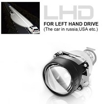 2.5 인치 Led 엔젤 아이즈 바이 제논 프로젝터 렌즈 화이트 블 헤일로 DRL 개조 H4 H7 헤드 램프 자동차 조, 04 1xLHD without Shroud