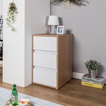 멀린 속깊은 3단 서랍장, 오크화이트