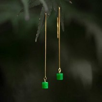 옥귀걸이 빈티지 천연 경옥 옥 귀걸이 18k 이어 라인 귀고리 발렌타인데이 할로윈 어머니의 날 양식 클래식 카니발