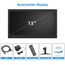 휴대용모니터 포터블모니터 12 인치/13.3 인치 1366x768 휴대용 디스플레이 HDMI 호환 VGA USB 2.0 BNC AV, 02 13.3inch 1366X768