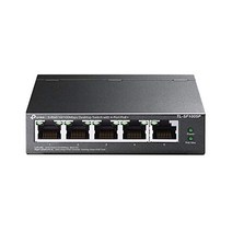 TP-Link TL-SF1005P 4개의 PoE+ 포트(67와트 차폐 RJ-45 포트 확장 모드에서 250m 전송 범위 플러그 앤 플레이 설치 팬리스)가 있는 5포트 고속 이더넷 PoE 스위치 v2.0 -13679, PoE 스위치 5 포트