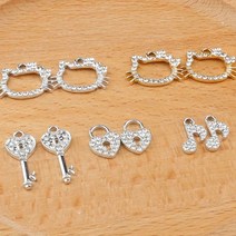 5PCS 헬로키티 펜던트 액세서리 재료 DIY 액세서리 키 잠금 음표 펜던트 케이티 캣 펜던트, 열쇠24*10mm, 다섯 개