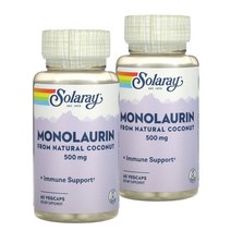 솔라레이 Solaray 모노라우린 500MG Veggie Capsules 60정 2개