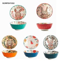 BLOWFISH FUGU 노르딕 볼 세트입니다/밥 공기 세트/밥공기/예쁜 그릇이에요+랜덤 사은품, 4.5인치입니다*그릇 세트입니다, A+B+C+D+E