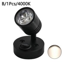카라반트레일러 DC12V 3W 3000K 따뜻한 흰색 LED 자리 독서 빛 RV 침대 옆 보트 램프 벽 캠프 트레일러 홈 캐러밴 조명 인테리어 167170, 03 4000k black