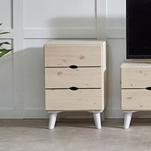 원룸 침대 옆 3단 협탁 400 좁은 선반 블루투스 무선충전 스피커 콘센트 테이블, 화이트