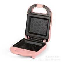 MIRTS 와플 기계 전기 샌드위치 앤 와플 메이커, 오일 브러시를 보내는 핑크 고정 스타 플레이트 3