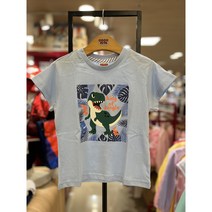코코리따 **9000원** 아이들이 좋아하는 **공룡** 다이노 정글 반팔 티셔츠 ~ 라이트 블루