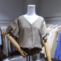 모노앤밀키 V넥허리셔링블라우스(2color)(MWD07BL100)