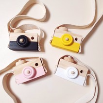 나무 원목 우드 카메라 아기방 꾸미기 아이방 인테리어 촬영 소품, 옐로우