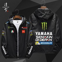 YAMAHA 라이딩자켓 바람막이 바이크 자켓 슈트 후드, 재킷   블랙   2