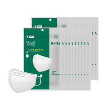 타스플러스 새부리형 마스크 대형 KF94, 5개입, 20개, 화이트