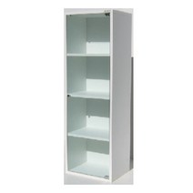 드림퍼니처 유리문깊이30cm4단장식장 유리문4단책장 피규어장식장 레고진열장 소품정리함 다용도수납장 수납가구 틈새장 코너장 장식장, 유리문깊이30cm가로30cm4단장식장 화이트