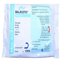 Dechra 25 Count MalAcetic Wet Wipes/Dry Bath Wipes for Dogs and Cats 9 by 5-Inch, 1