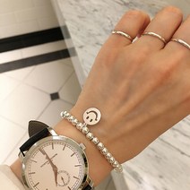 (925 silver) 스마일 메달 밴딩 팔찌