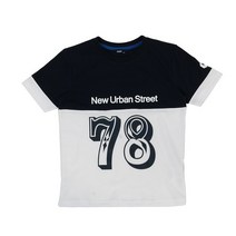 ASK 주니어 절개배색 78라운드티(JU2STR463ML/네이비)